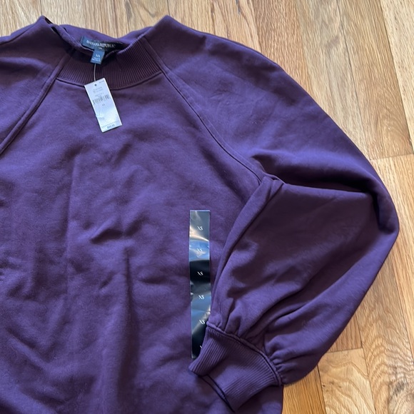 NWT BANANA REPUBLIC FLEECE MOCK-NECK SWEATSHIRT - Picture 3 of 4